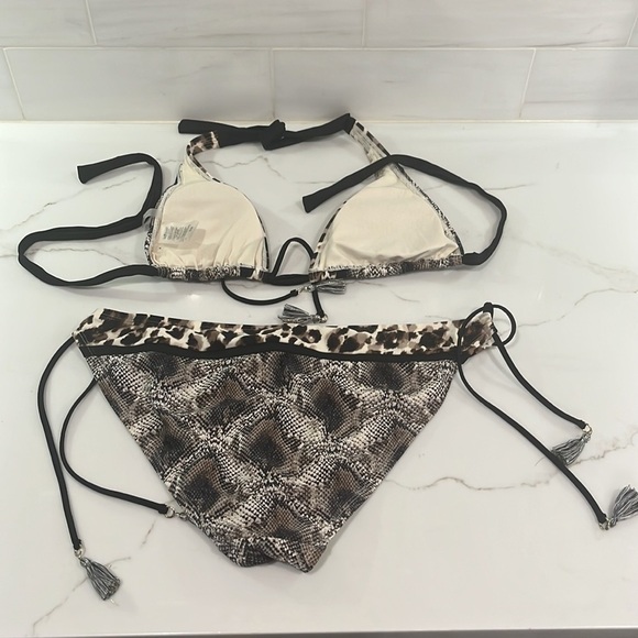 BLEU Rod Beattie Animal Print Triangle Bikini set size 12 - Picture 4 of 8